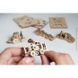 U-Fidget Véhicules - Set de 4 Mini-Puzzles Mécaniques en Bois
