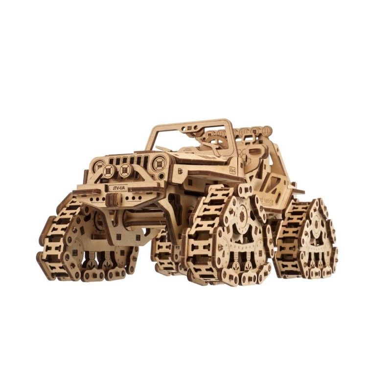 ugears vehicule tout terrain a chenilles 423pcs puzzle 3d mecanique en bois maquette bois puzzle 3d