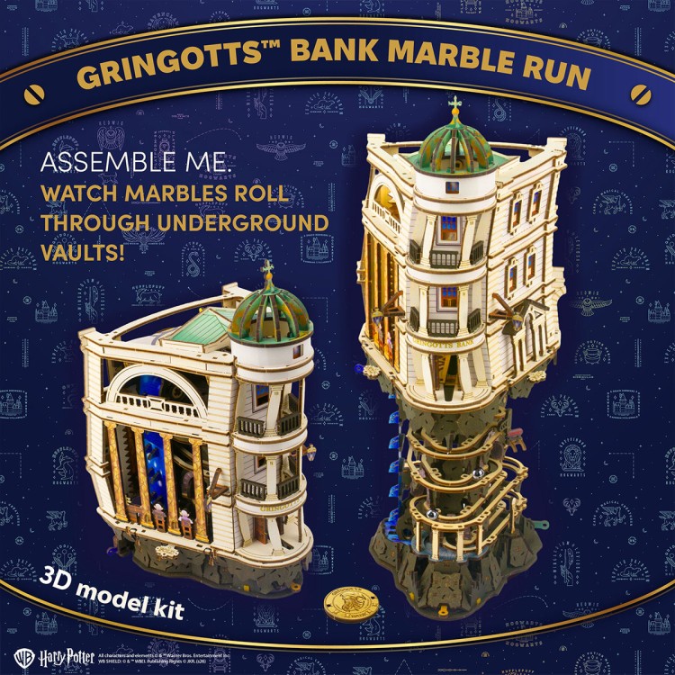 Circuit Billes La Banque Gringotts™ 1020Pcs - Puzzle 3D Mécanique en Bois