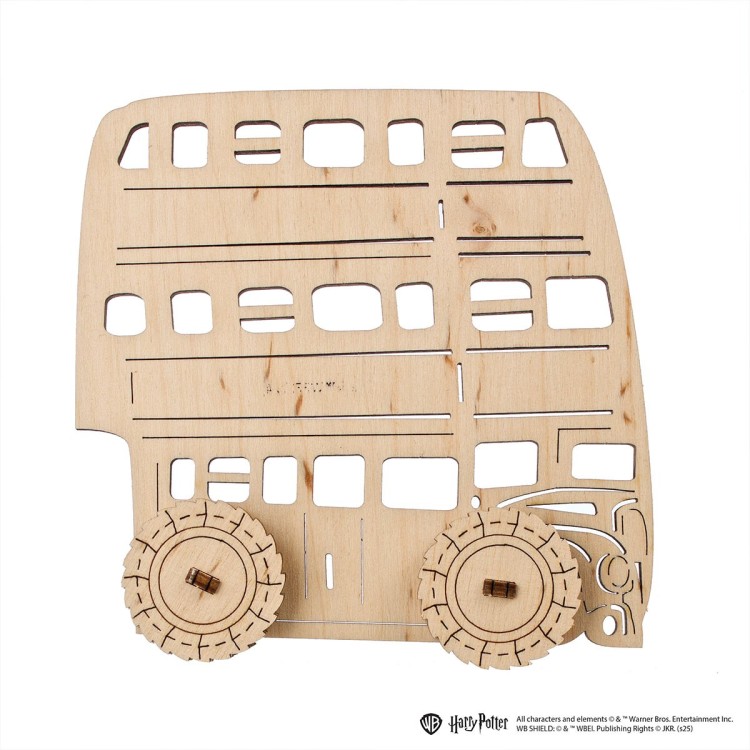 Ugears Harry Potter da colorare: l'Autobus Magico, puzzle 3D meccanico in legno da 11 pezzi, modellino in legno, puzzle 3D