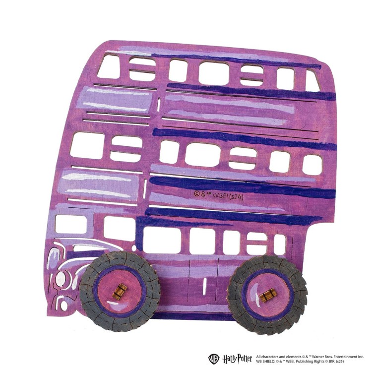 Ugears Harry Potter da colorare: l'Autobus Magico, puzzle 3D meccanico in legno da 11 pezzi, modellino in legno, puzzle 3D