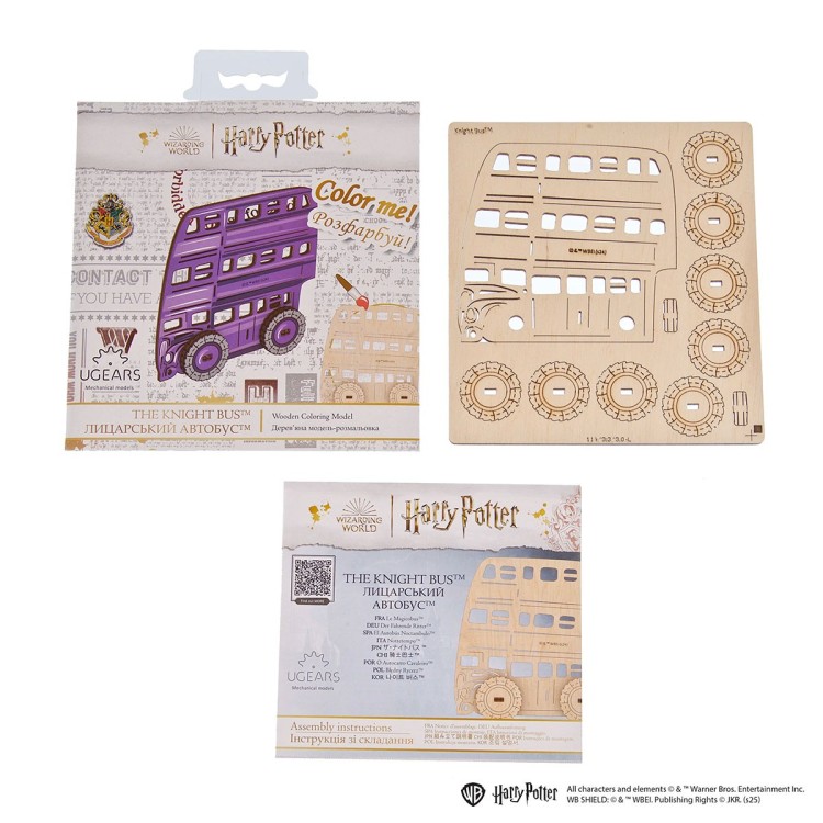 ugears harry potter coloring le magicobus 11pcs puzzle 3d mecanique en bois maquette bois puzzle 3d