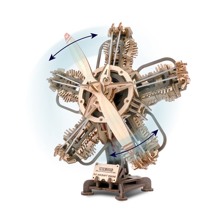 Motore Aeronautico R-5 470Pz - Puzzle 3D Meccanico in Legno