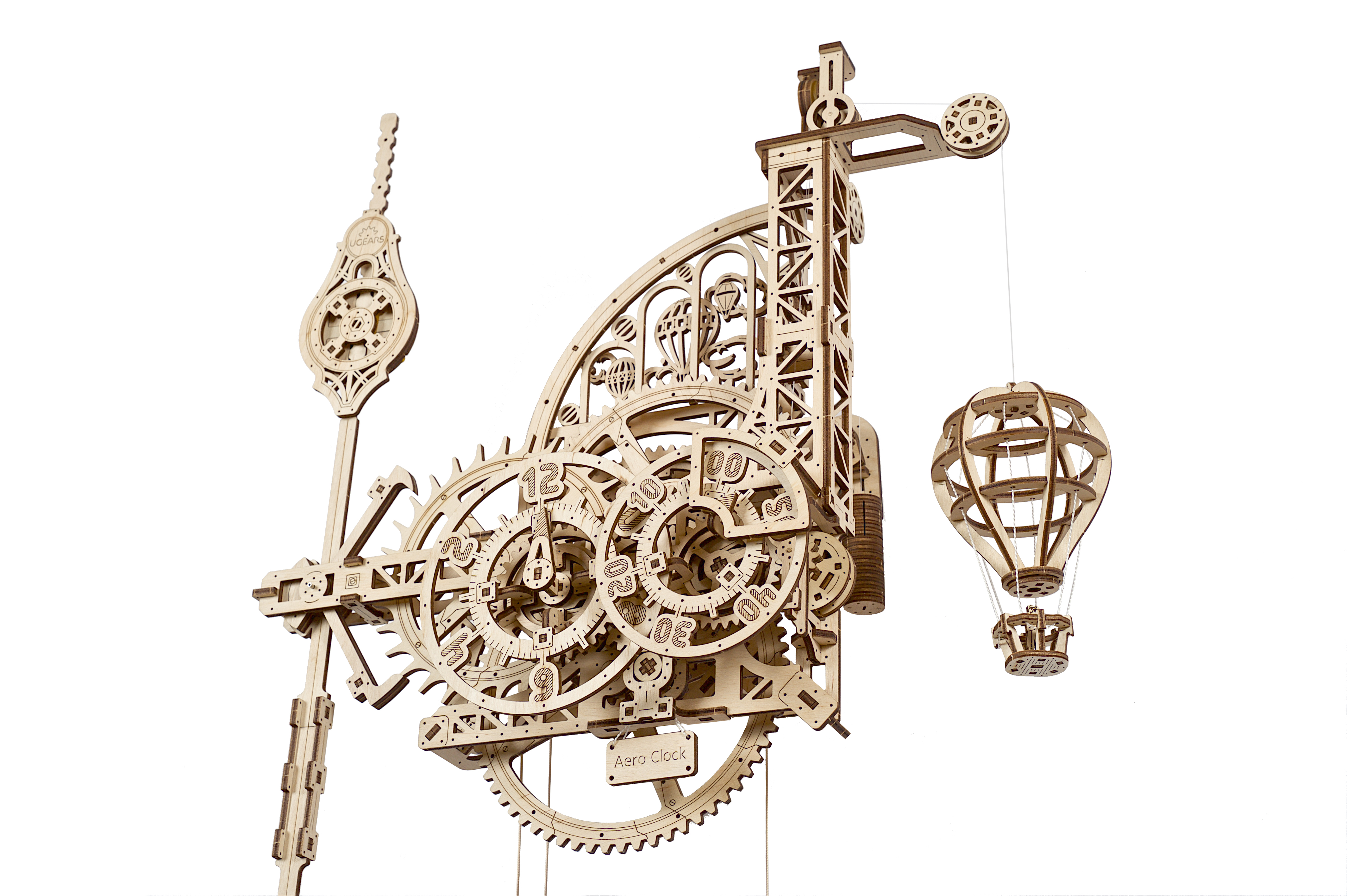 UGEARS Mechanical 3D Puzzle Wooden AERO WALL CLOCK Model for self-assembly 